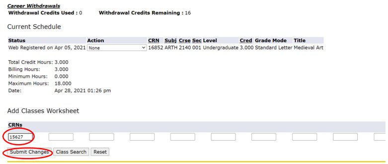 Course Registration University College   3b 